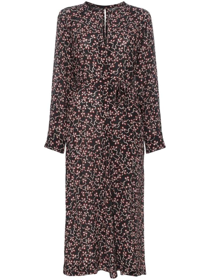 Isabel Marant Olympia Floral Print Mid-dress - Black