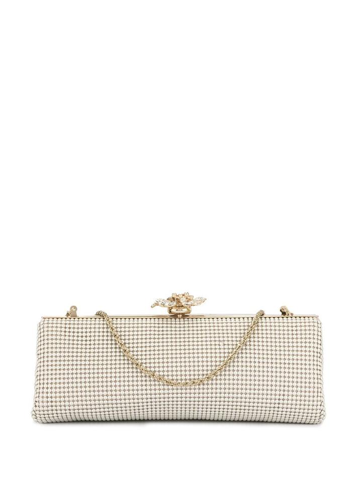 Whiting And Davis Studded Clutch Bag - White
