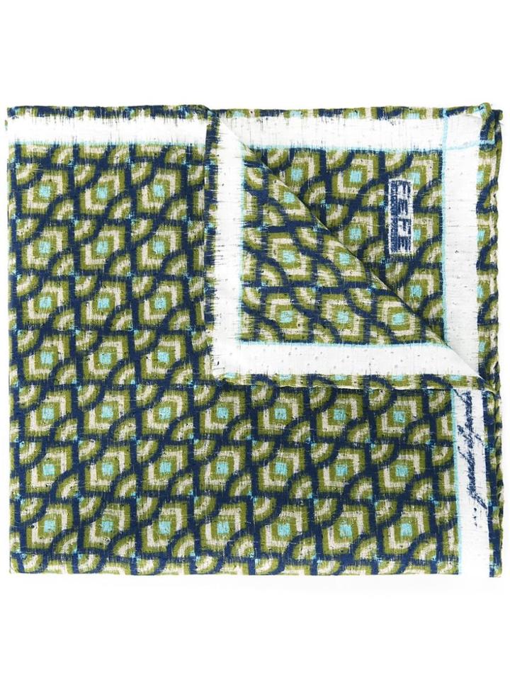 Fefè Printed Pocket Square - Green