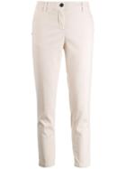 White Sand Slim-fit Cropped Trousers - Neutrals