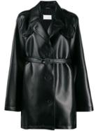 Maison Margiela Belted Faux Leather Jacket - Black