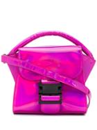 Zucca Metallic Buckled Tote - Pink