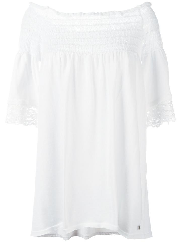 Twin-set Off-shoulder Blouse, Women's, Size: 42, White, Cotton