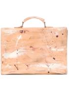 Cherevichkiotvichki Paint Splattered Briefcase - Nude & Neutrals