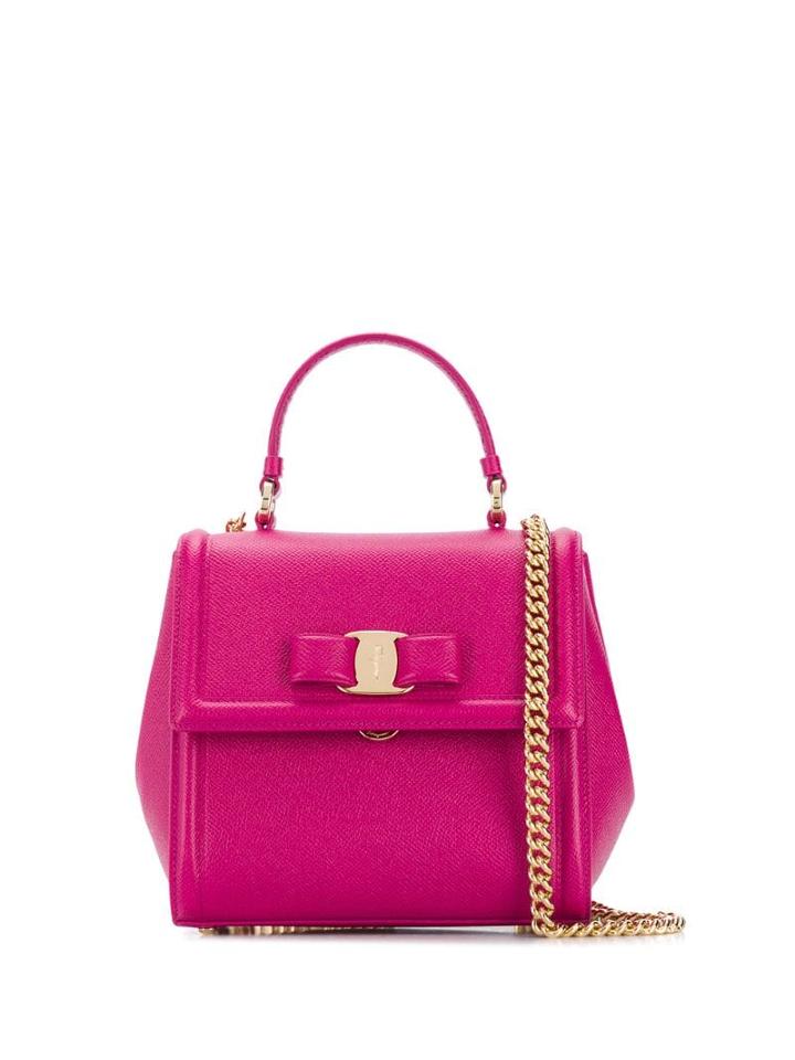 Salvatore Ferragamo Bow Medium Shoulder Bag - Pink
