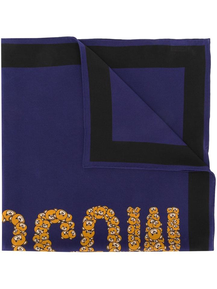 Moschino Teddy Logo Foulard - Blue
