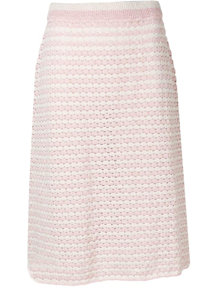Jil Sander Striped Crochet Skirt - Pink