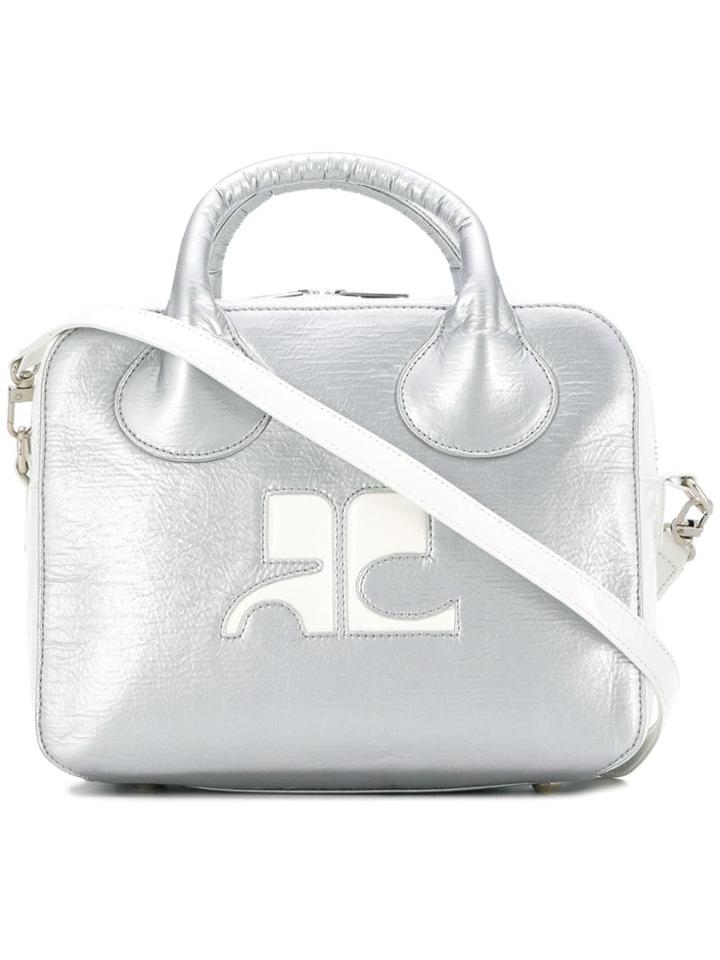 Courrèges Metallic Logo Tote Bag