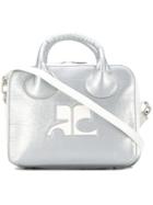 Courrèges Metallic Logo Tote Bag