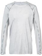 Isaac Sellam Experience Contrast Piped Long Sleeve T-shirt - Grey