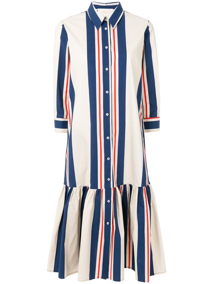 La Doublej Dropped Waist Shirt Dress - White