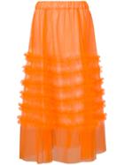 P.a.r.o.s.h. Long Ruffle Skirt - Yellow & Orange