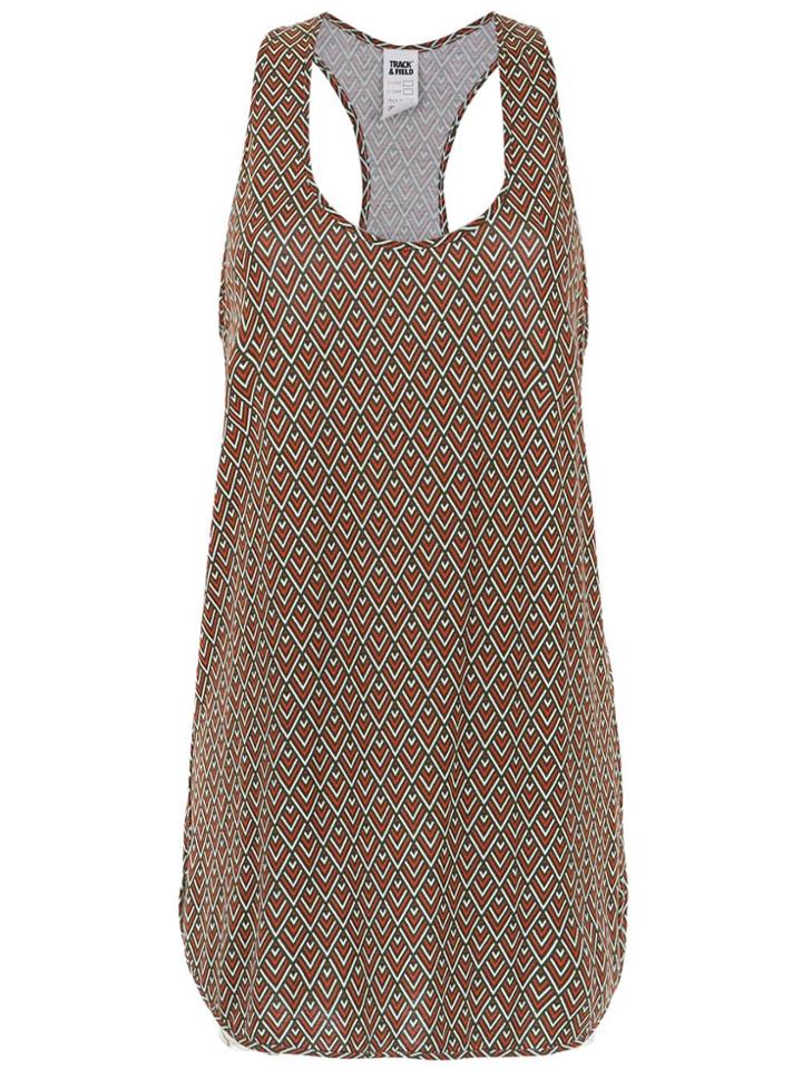 Track & Field Printed Sleeveless Dress - Red