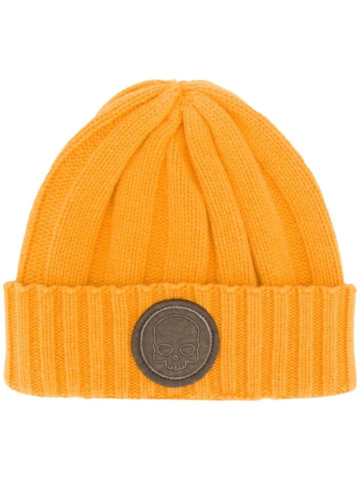 Hydrogen Ribbed Cashmere Beanie - Yellow