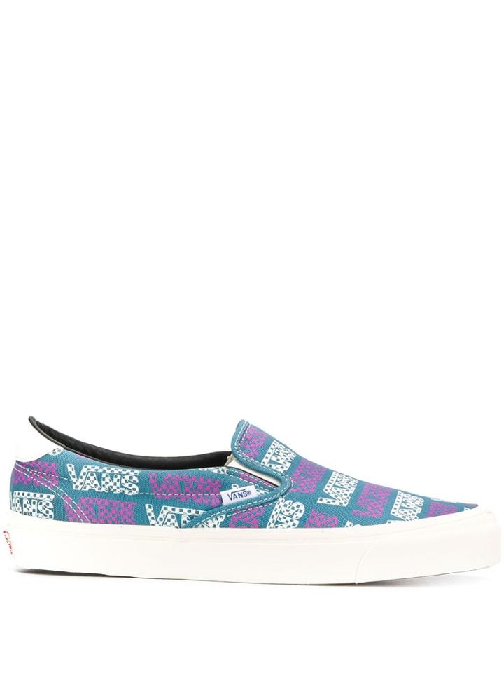 Vans Logo Printed Slip-on Sneakers - Blue