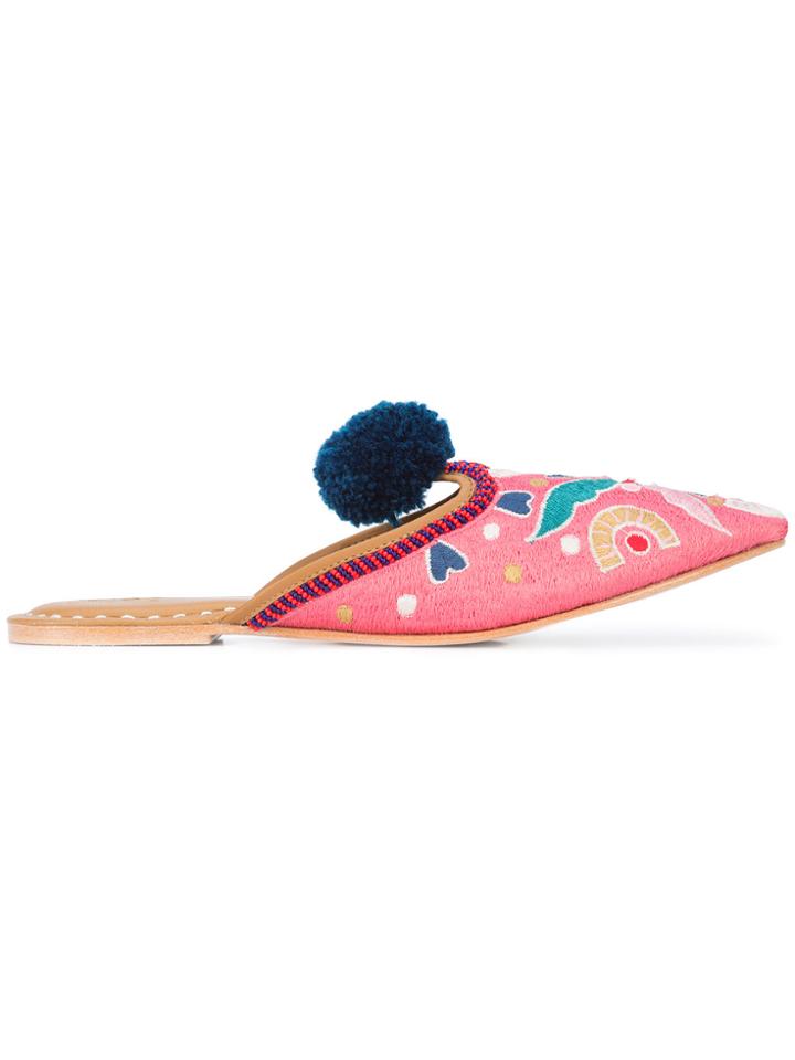 Figue Kuta Slip-on Mules - Pink & Purple