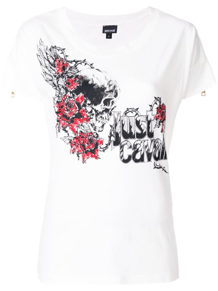 Just Cavalli Logo Motif T-shirt - White