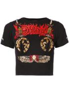 Dilara Findikoglu Cropped Print T-shirt - Black