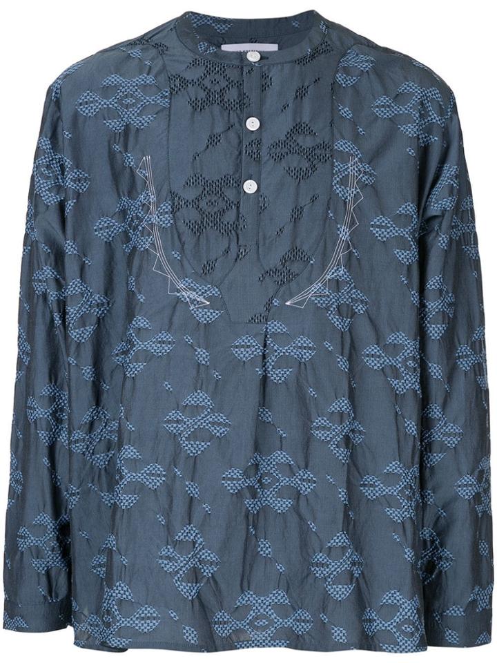 Kiko Kostadinov Printed Button-up Shirt - Blue