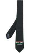 Moschino Embroidered Logo Tie - Black