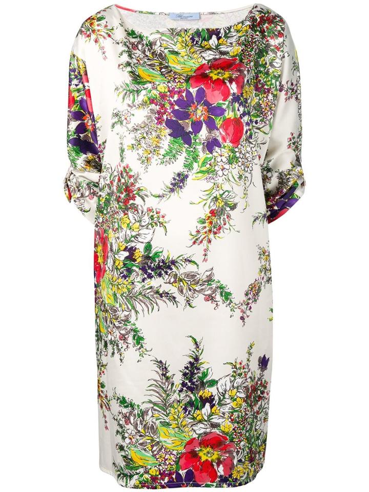 Blumarine Floral Shift Dress - White