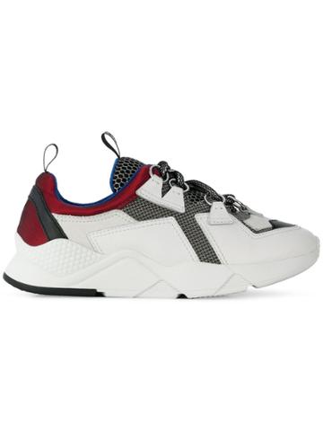 Grey Mer Futuristic Platform Sneakers - White