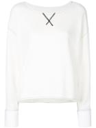 Mm6 Maison Margiela Cross Embroidered Sweatshirt - White