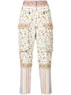 No21 - Floral Cargo Trousers - Women - Silk - 44, White, Silk