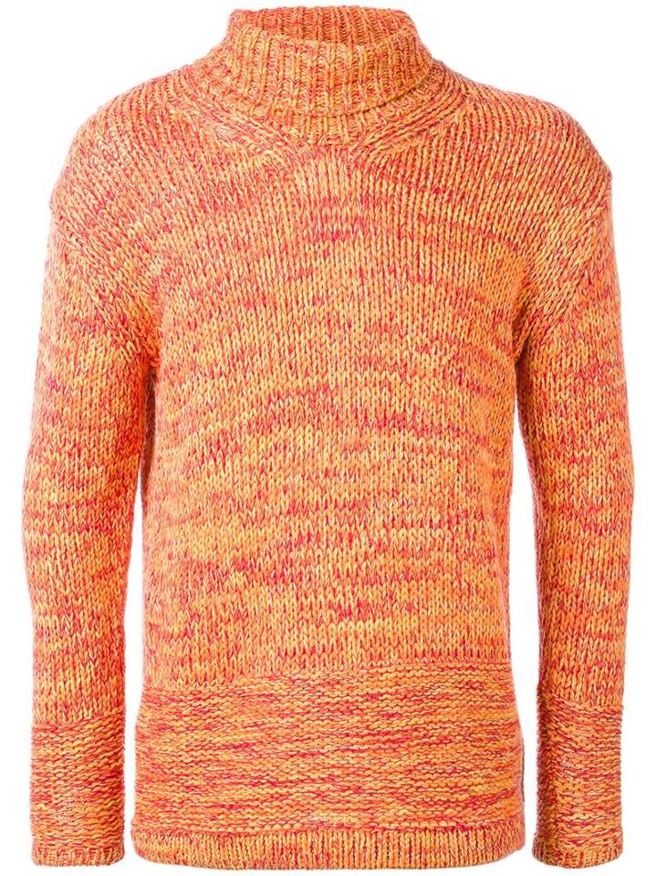 En Route Turtleneck Jumper, Men's, Size: 3, Yellow/orange, Cotton