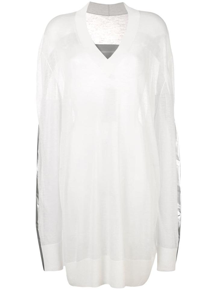 Maison Margiela Panelled Mid-length V-neck Sweater - White