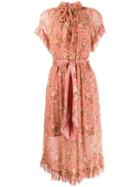 Zimmermann Ruffled Floral Day Dress - Pink