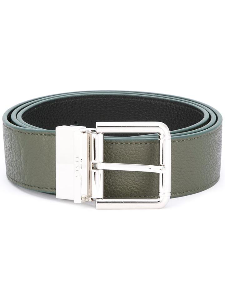 Furla Classic Belt, Men's, Green, Leather