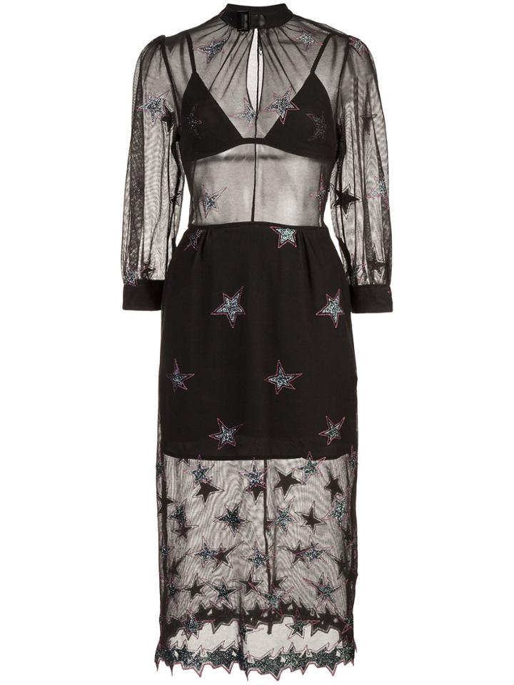 Fleur Du Mal Superstar Layered Mesh Dress - Black