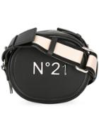 No21 Logo Print Crossbody Bag, Women's, Black, Leather/cotton