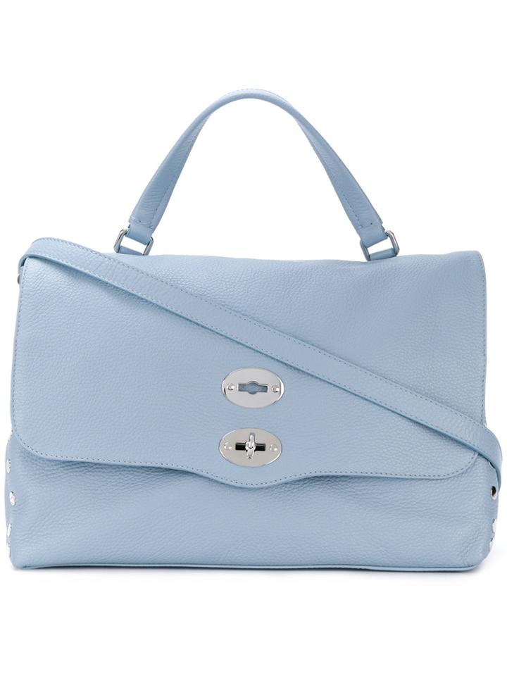 Zanellato Foldover Top Shoulder Bag - Blue