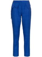 Ronald Van Der Kemp Mid Rise Slim Leg Silk Trousers - Cobalt Blue
