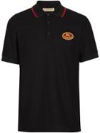 Burberry Archive Logo Cotton Piqué Polo Shirt - Black