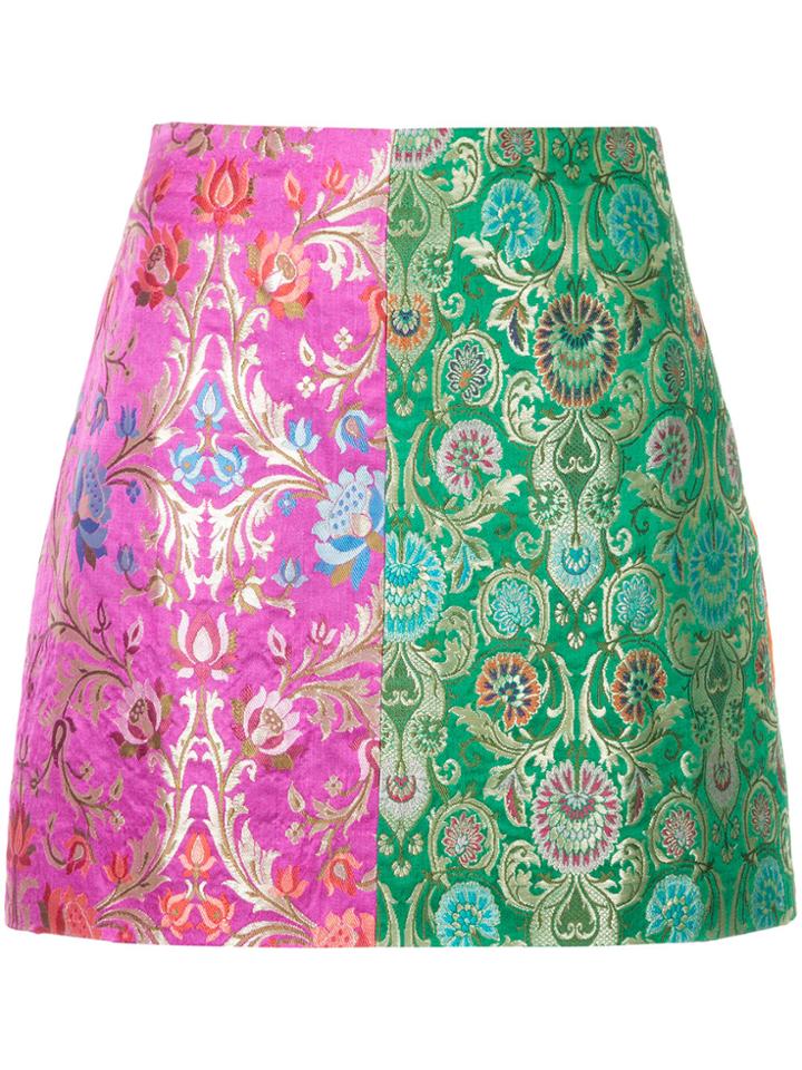 Romance Was Born Harlequin Brocade Skirt - Multicolour