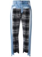Gaelle Bonheur Plaid Patch Jeans, Women's, Size: 27, Blue, Cotton