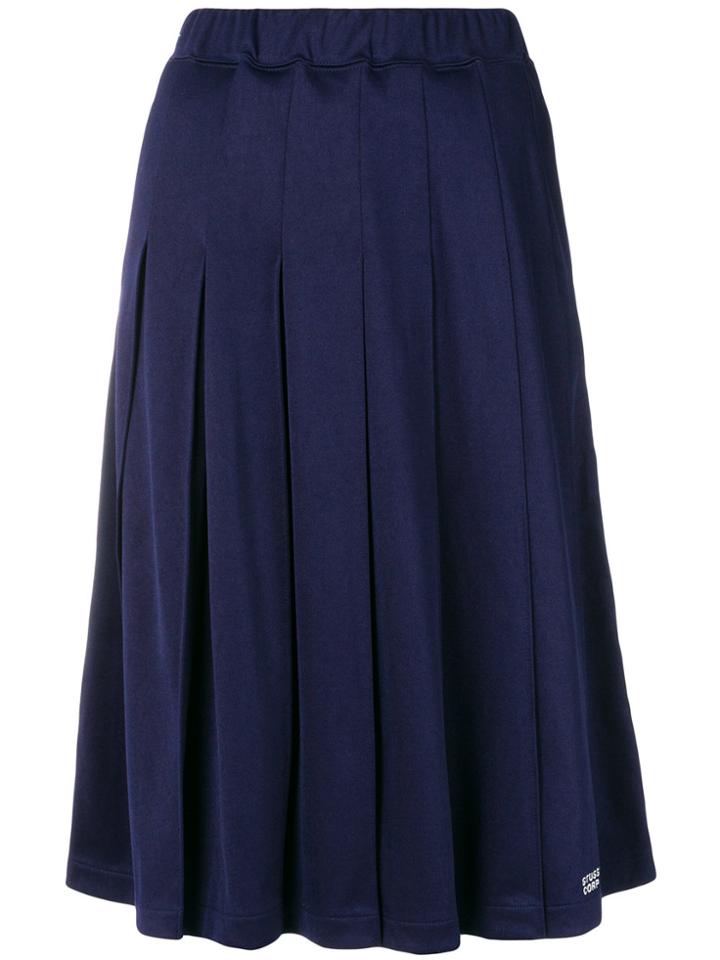 Stussy Pleated Midi Skirt - Blue