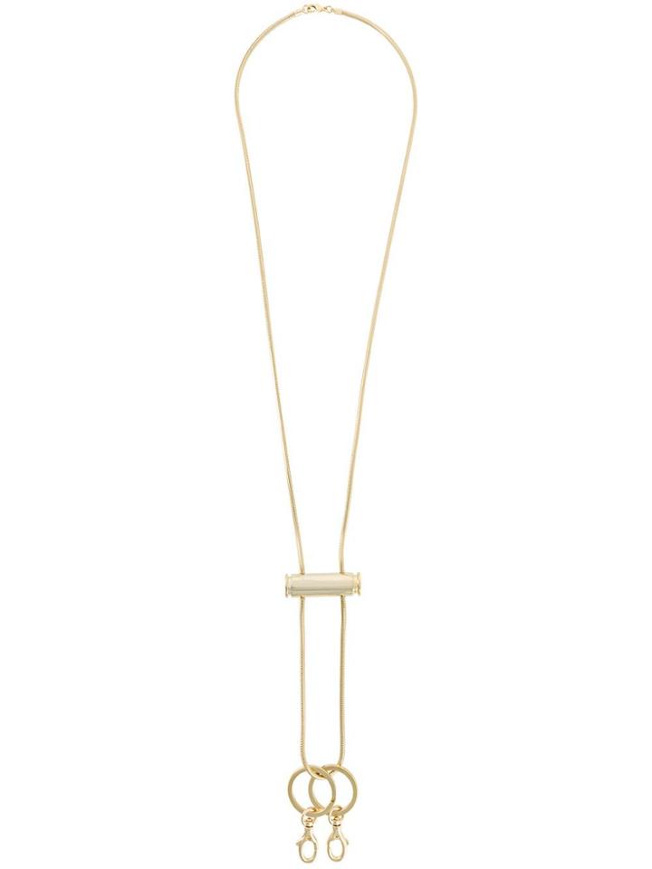 Mm6 Maison Margiela Double Keychain Charm Necklace - Metallic