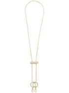 Mm6 Maison Margiela Double Keychain Charm Necklace - Metallic
