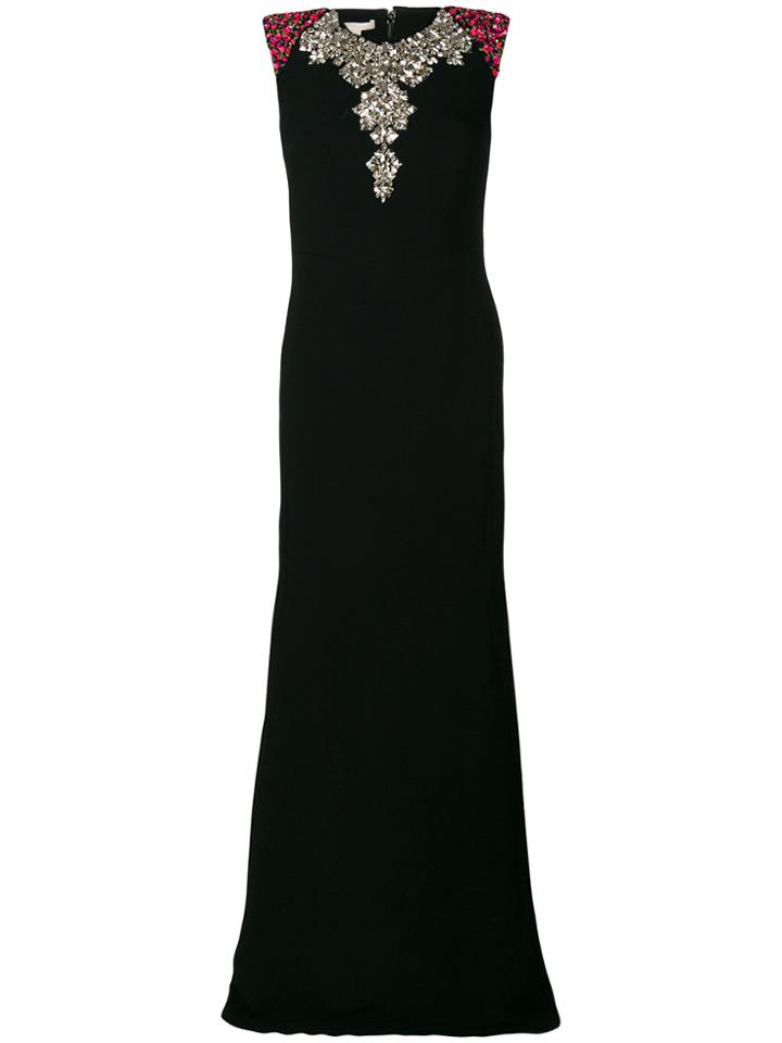 Antonio Berardi Jewel Embellished Sleeveless Gown - Blue
