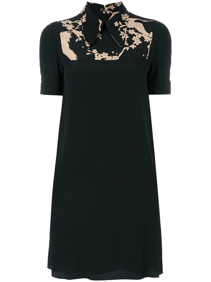 No21 Print Front Shift Dress - Black