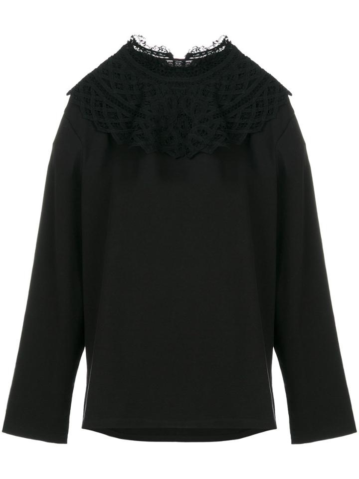Giacobino Lace-panelled Sweatshirt - Black