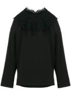 Giacobino Lace-panelled Sweatshirt - Black