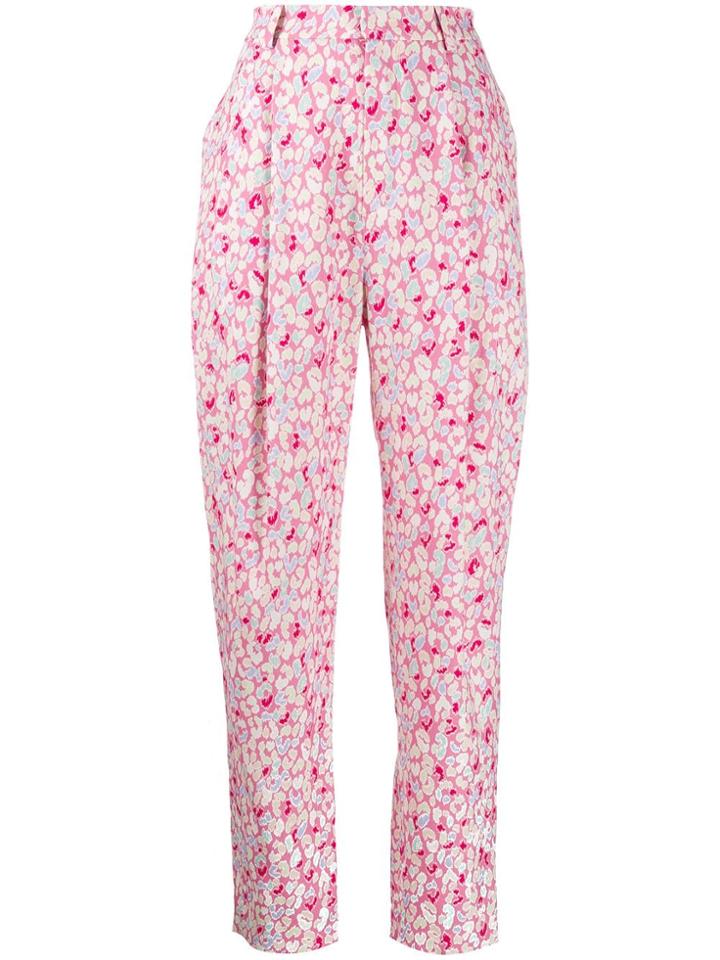 Carmen March Heart Print Trousers - Pink
