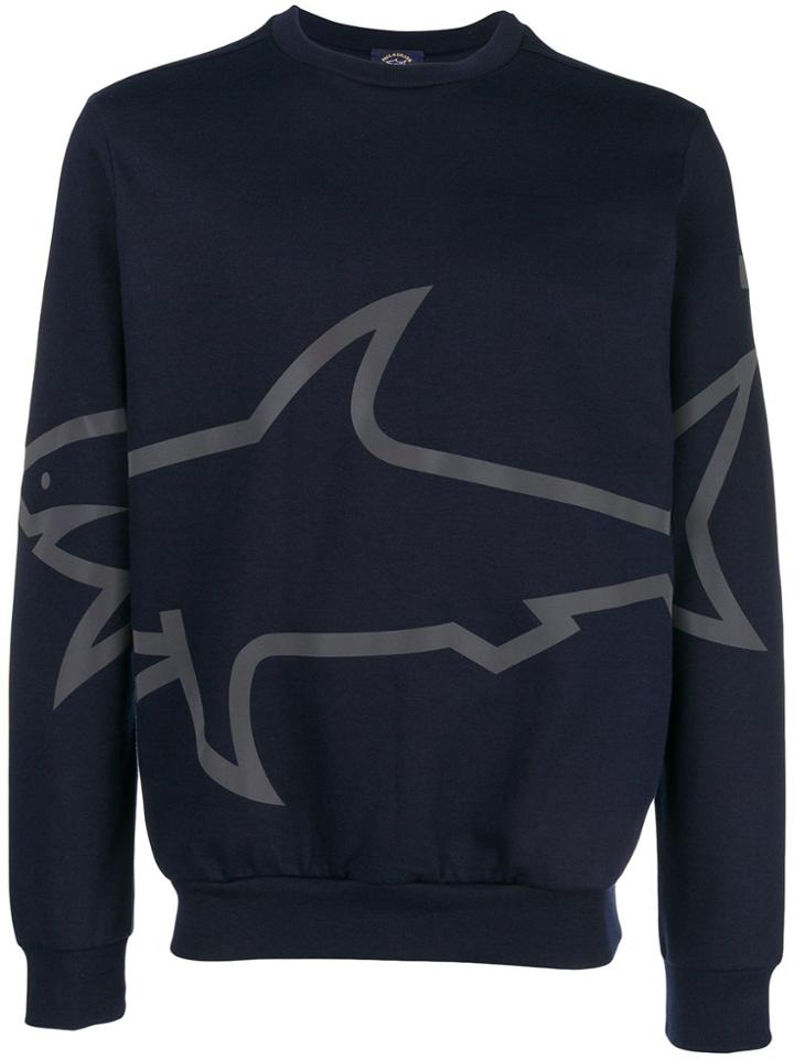 Paul & Shark Shark Print Sweater - Blue