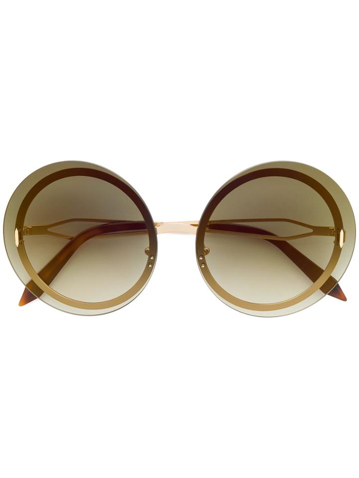 Victoria Beckham Oversized Round Sunglasses - Metallic