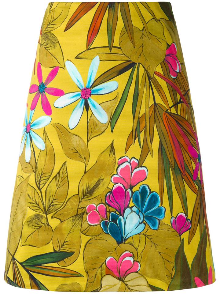 Eggs - Floral Print A-line Skirt - Women - Cotton/spandex/elastane - 42, Cotton/spandex/elastane